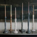 Tapered Candle Holder, Dark Grey Wood - Image 5