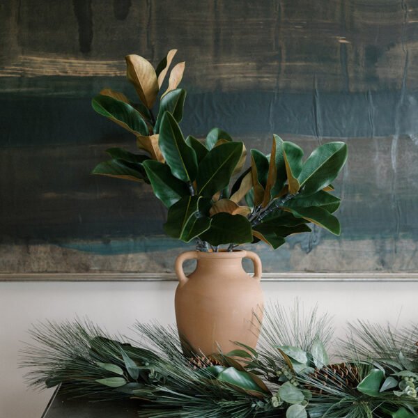 12-Inch Artisan Handcrafted Natural Terracotta Vase with Elegant Handles for Home Décor