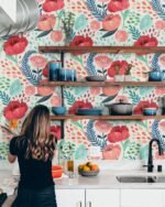 Pink Poppy Wallpaper Peel and Stick - Image 4