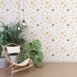 Multicolor Terrazzo Pattern Wallpaper - Pink, Blue, Yellow, and Peach