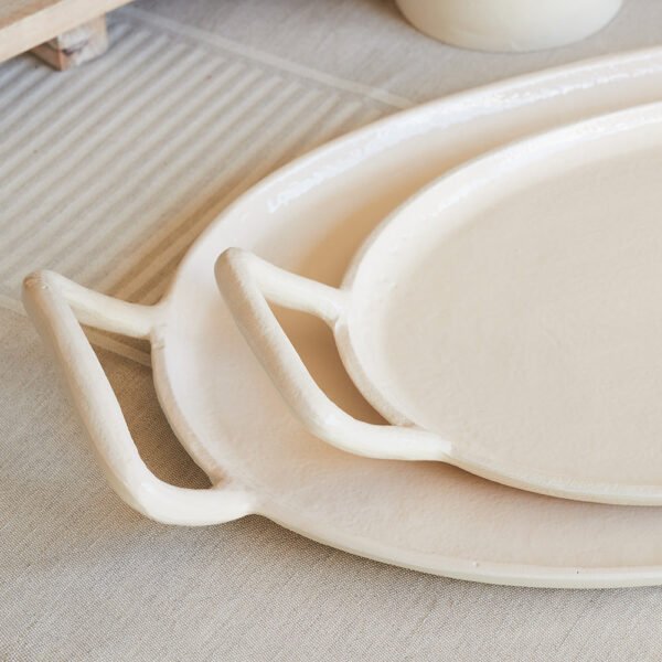 Charlotte Eco-Friendly Serving Tray - Handcrafted Mango Wood and Aluminum for Sustainable Entertaining