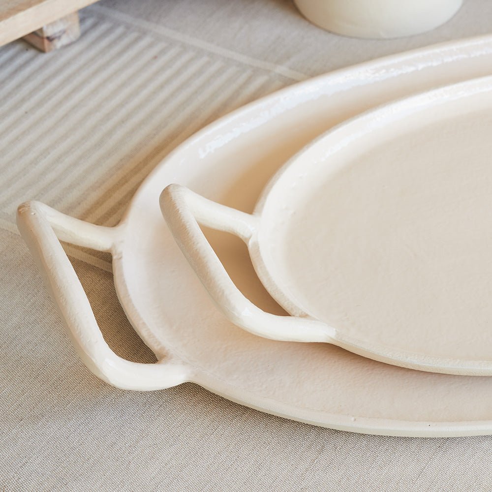 Cream_family_6_1_5a345704-ff7e-4fed-8fa3-967154f15d5f-5 Charlotte Eco-Friendly Serving Tray - Handcrafted Mango Wood and Aluminum for Sustainable Entertaining - Image 1