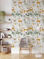 Cute Yellow Flowers Pattern Wallpaper - Image 4
