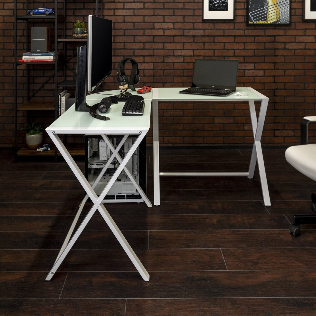 X Frame Modern Corner Gaming Desk - Image 2