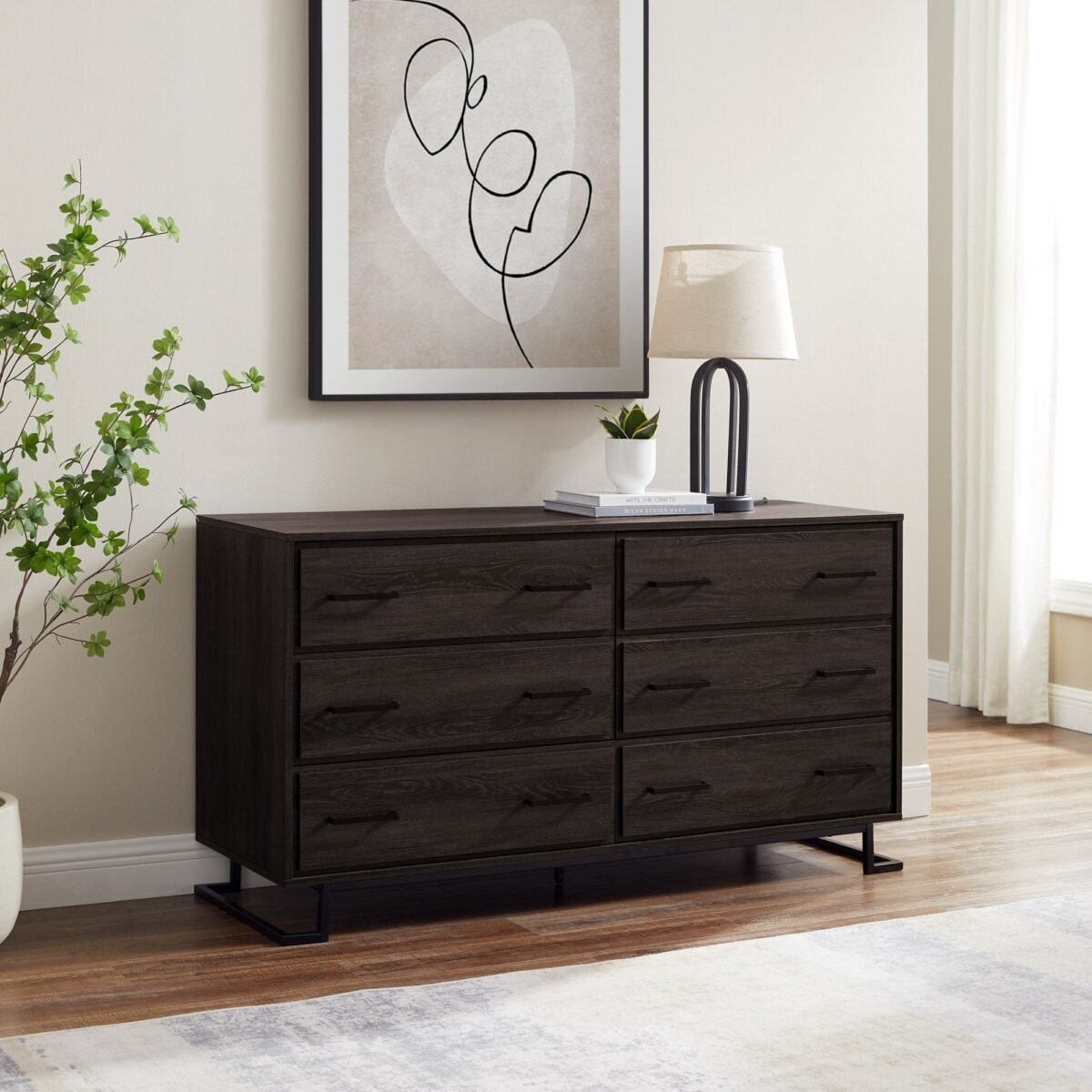 Danae Modern Wood and Metal L-Leg Dresser - Image 5