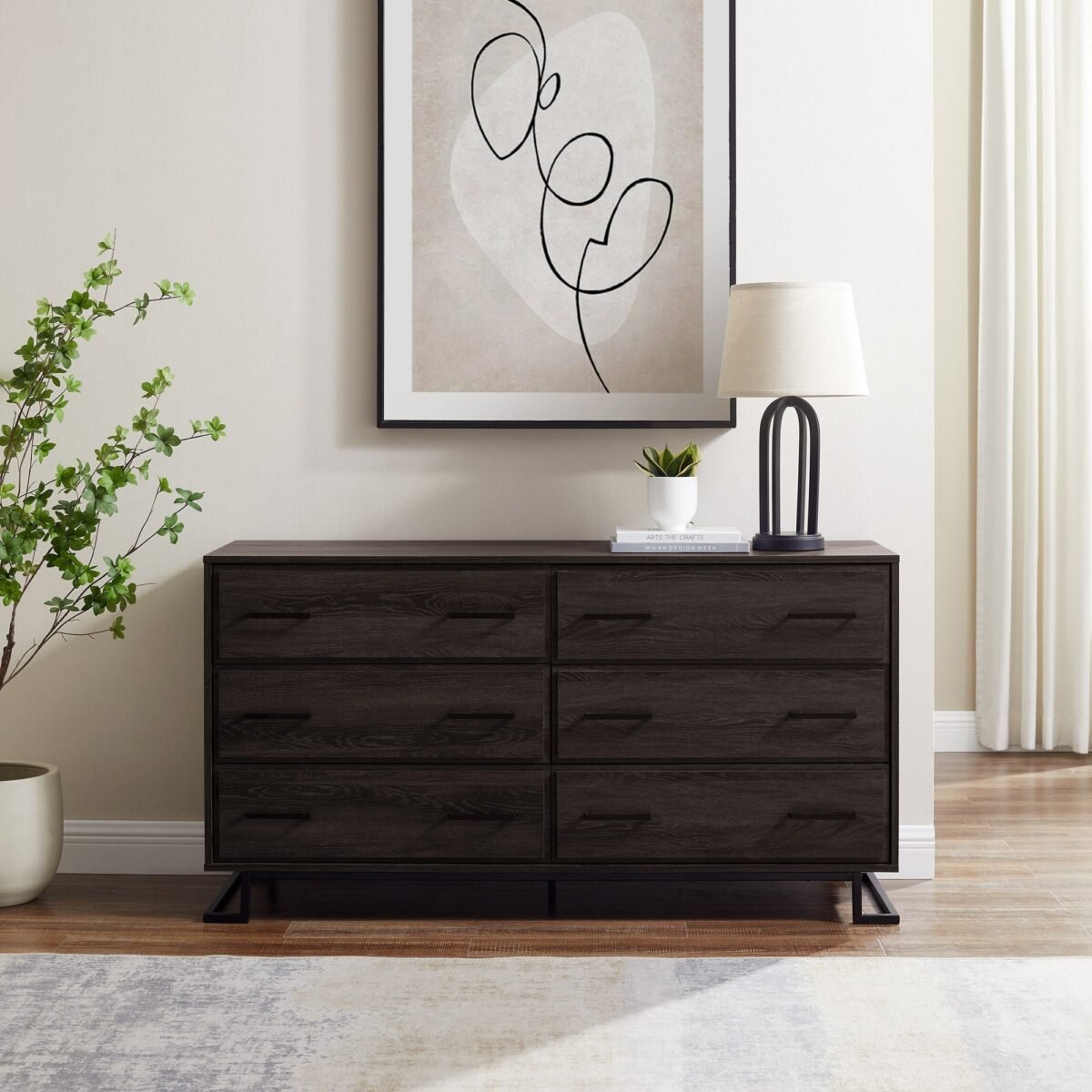 Danae Modern Wood and Metal L-Leg Dresser - Image 6