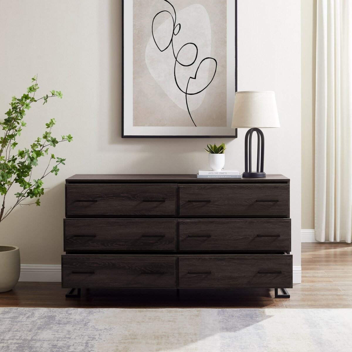 Danae Modern Wood and Metal L-Leg Dresser - Image 7