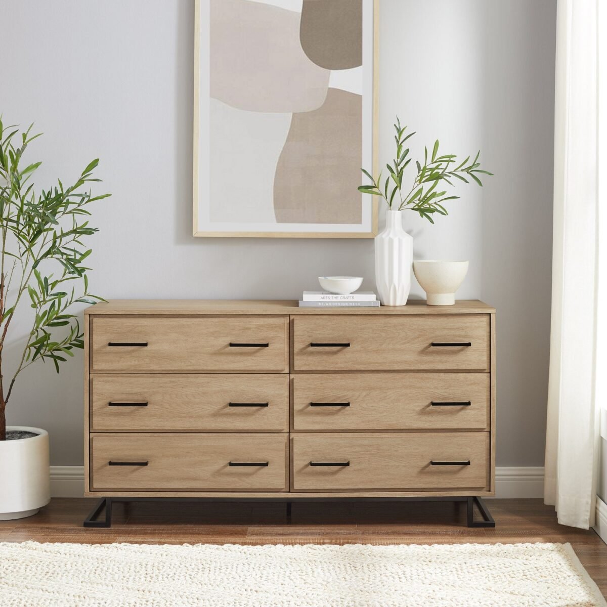 Danae Modern Wood and Metal L-Leg Dresser - Image 2