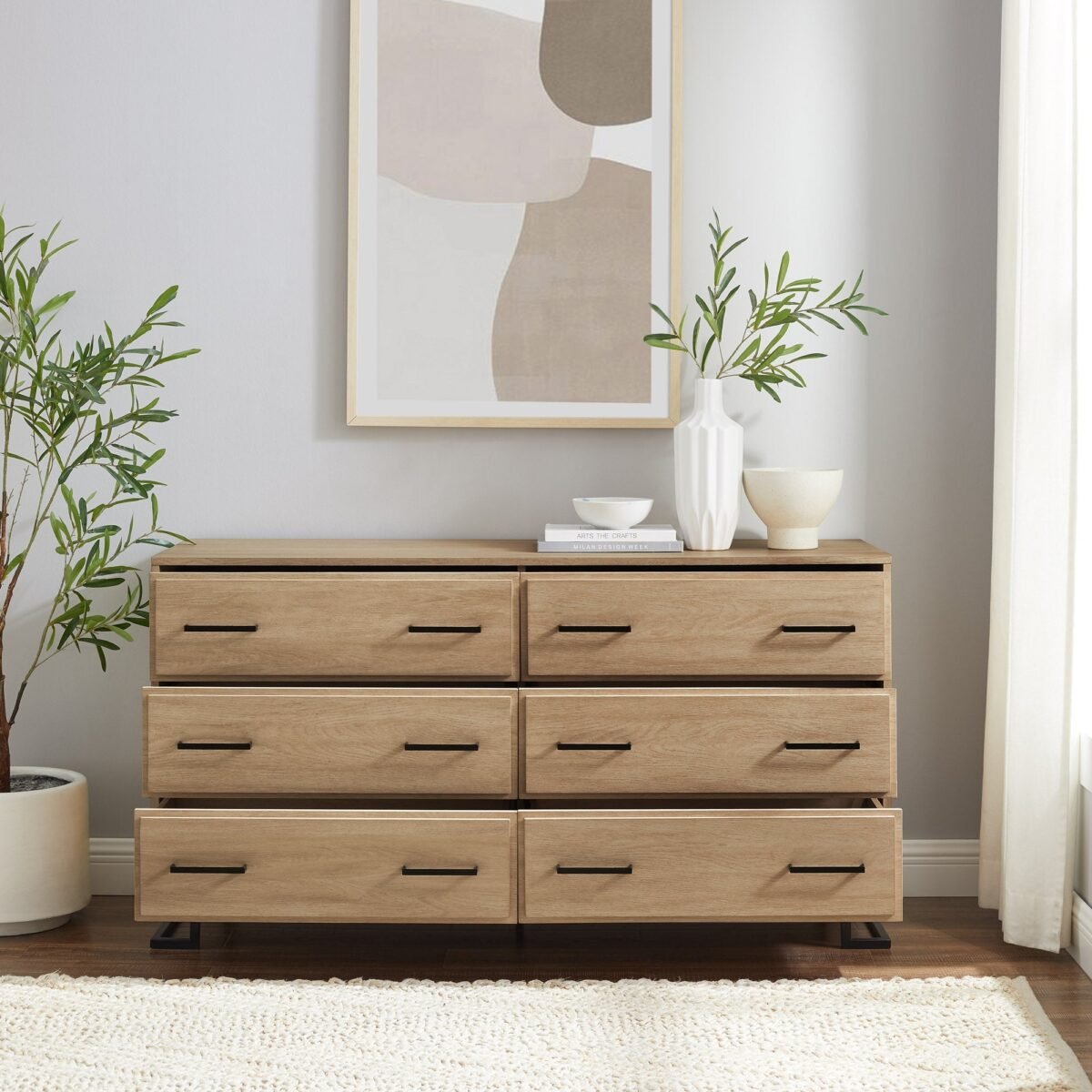 Danae Modern Wood and Metal L-Leg Dresser - Image 3