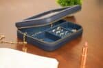 Faux Leather Jewellery Travel Organiser Box, Blue