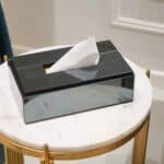 Mirror Glass Tissue Box, Blue