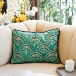 Green Papyrus Turq Double-Sided Cushion Cover 14x20 inch