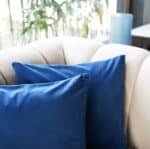 Set of 2 Blue Velvet Fabric Cushion Cover 16 x 16 - Image 2