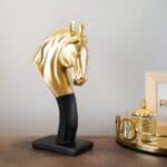 Gold and Black Horse Bust Resin Figurine