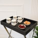 Butler Tray Table With Stand, Black - Image 2