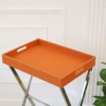 Butler Tray Table With Stand, Tan - Image 2