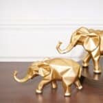 Gold Elephant Resin Figurine, set of 2 - Image 2
