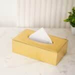 Faux Leather Tissue Box, Gold - Image 2