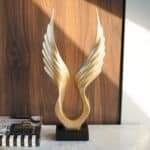 Gold Angel Wings Polyresin Figurine with Base - Image 4