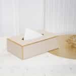 Faux Leather Tissue Box, Beige