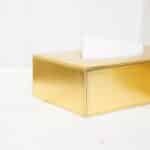 Faux Leather Tissue Box, Gold - Image 4