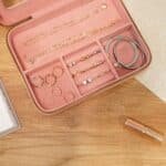 Faux Leather Jewellery Travel Organiser Box, Pink - Image 3