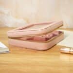 Faux Leather Jewellery Travel Organiser Box, Pink - Image 4