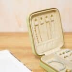 Faux Leather Travel Jewellery Box, Pastel Green - Image 2