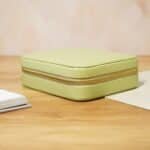 Faux Leather Travel Jewellery Box, Pastel Green - Image 3