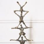 Brass Four People Towering Unity Figurine on Marble Base - Image 3