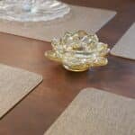 Gold Lotus Glass Tealight Candle Holder - Image 3