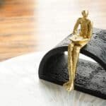 Black & Gold Semi-Circular Focused Sitting Figure Sculpture - Image 3