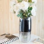 Silver Gradient Fluted Glass Flower Vase, Large - Image 2
