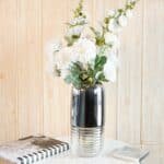 Silver Gradient Fluted Glass Flower Vase, Large