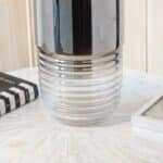 Silver Gradient Fluted Glass Flower Vase, Large - Image 3