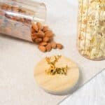 Fluted Large Glass Jar with Reindeer Airtight Lid, Tinted Gold - Image 5