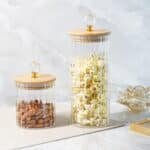 Large Glass Jar with Crystal Airtight Lid, Clear - Image 2