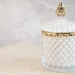 White & Gold Crystal Jar Scented Candle with Lid - Image 3