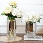 Silver Gradient Fluted Glass Flower Vase, Large - Image 5