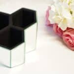 Hexagon 3 Part Multi-Purpose Organiser in Mirror Glass Finish, Silver - Image 5