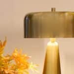 Tapered Table Lamp with Shade, Gold - Image 3