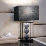 Stacked Spheres Table Lamp with Shade, Silver - Image 2