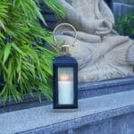 Small Stainless Steel Lantern, Black and Gold