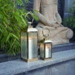 Small Stainless Steel Lantern, Gold - Image 3