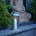 Large Stainless Steel Lantern, Silver