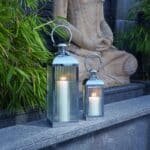 Small Stainless Steel Lantern, Silver - Image 3