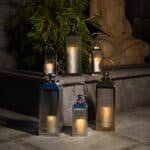 Small Stainless Steel Lantern, Black and Gold - Image 4