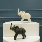 Elephant Figurine with Gold Accents, Black - Image 5