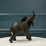 Elephant Figurine with Gold Accents, Black - Image 2