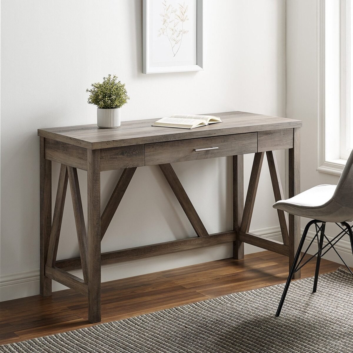 A-Frame Rustic Desk Console Table - Image 3